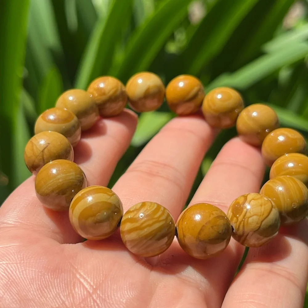 12.5mm‎ stretchable petrified wood bracelet